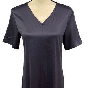 Eileen Fisher Blue Shale Handkerchief Hem Shift Dress